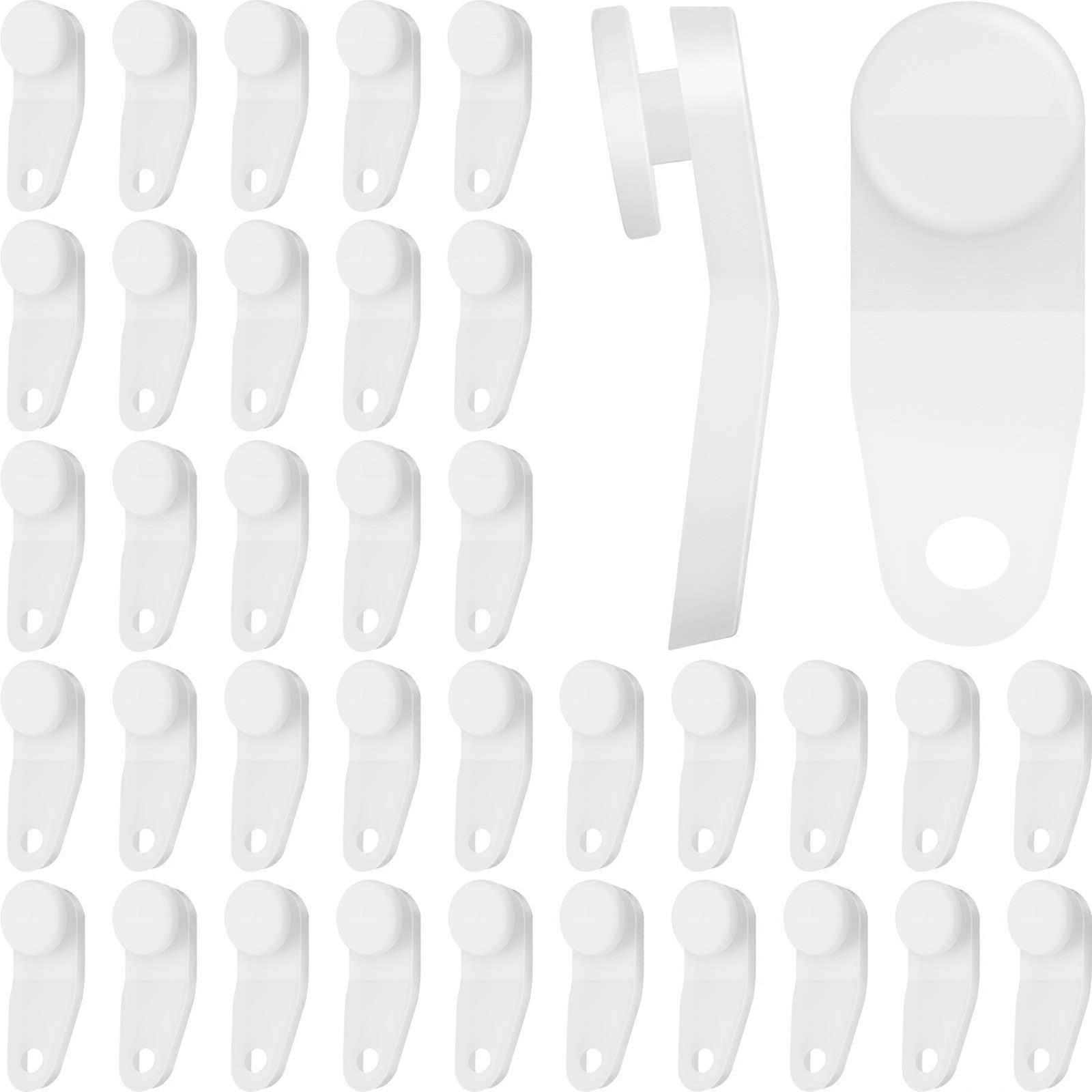 100 Pack Traverse Rod Slides Curtain Track Gliders White Plastic Easy Snap Installation