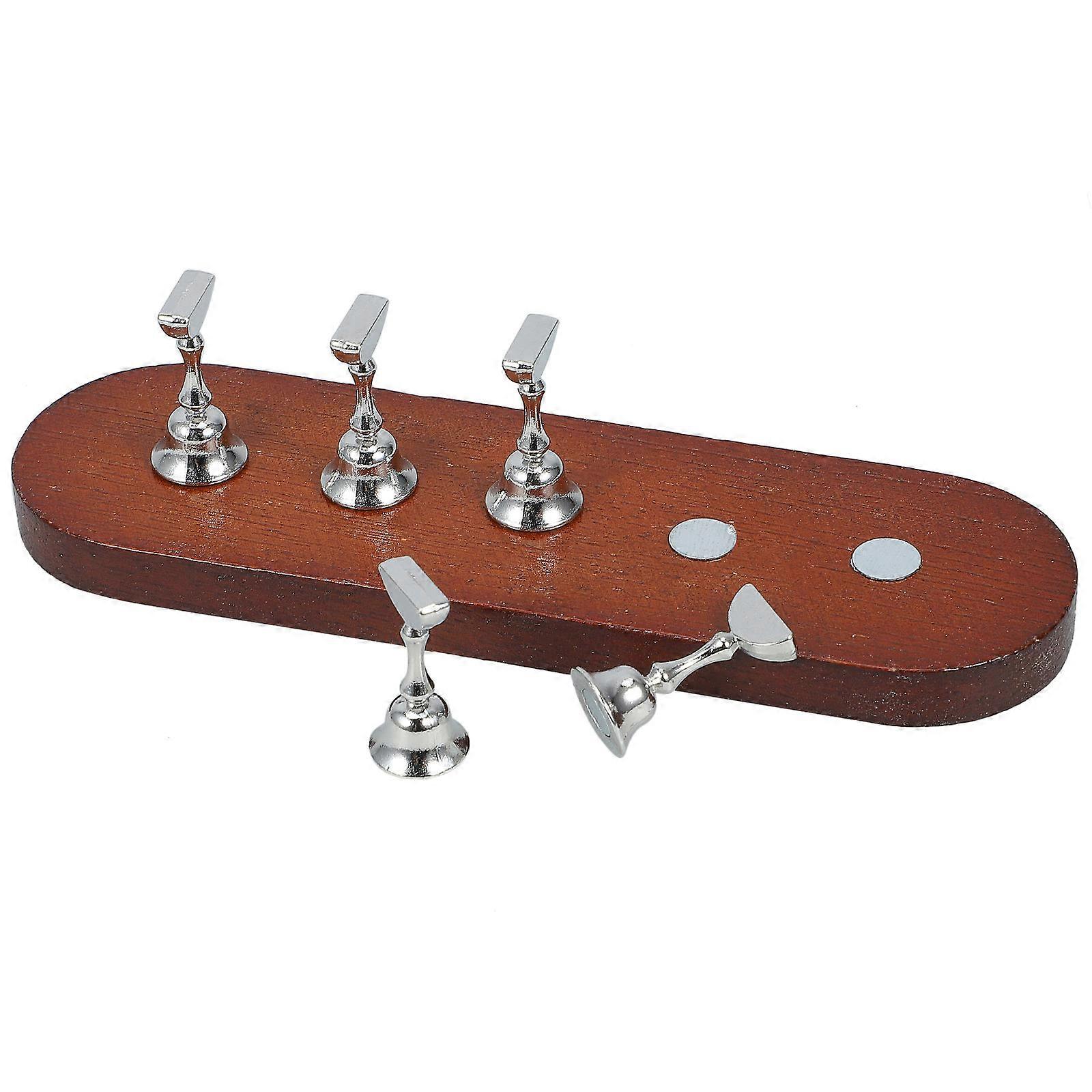 Nail Display Stand Wood Nail Practice Base for Manicure 2Sets Holder