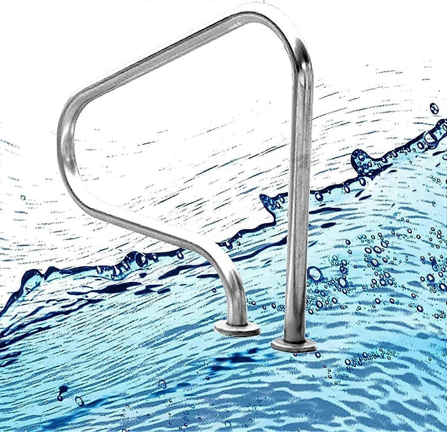 Pool Handrail 304 Stainless Steel with Stable Widened Base RustResistant Ergonomic Grip for Inground