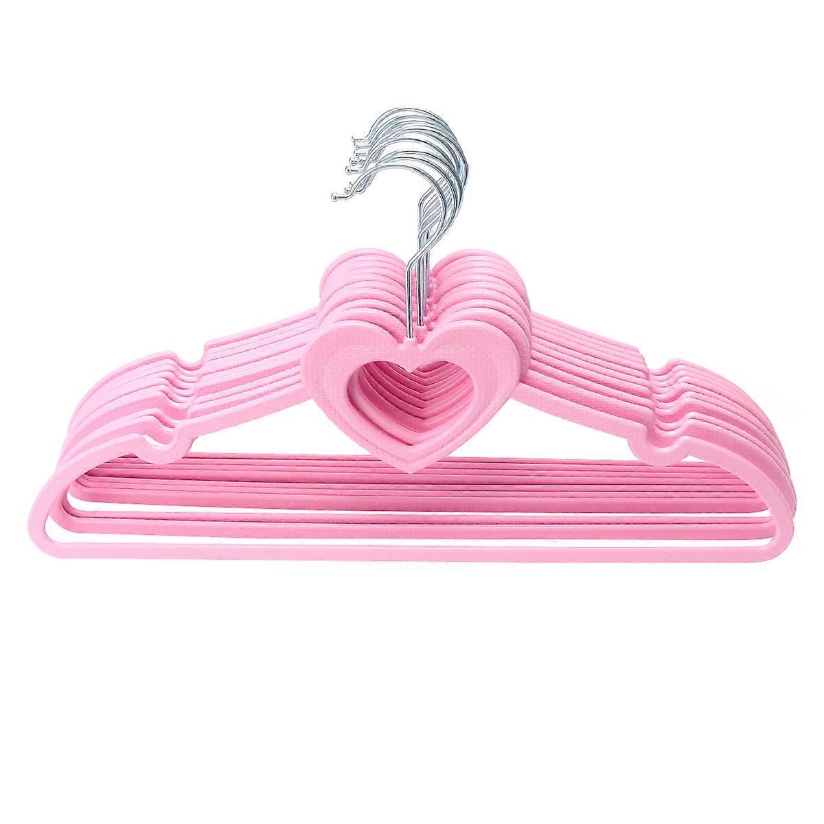 Pink Coat Hanger for Hanging Use 10Pcs Shape Plastic Clothes Hangers