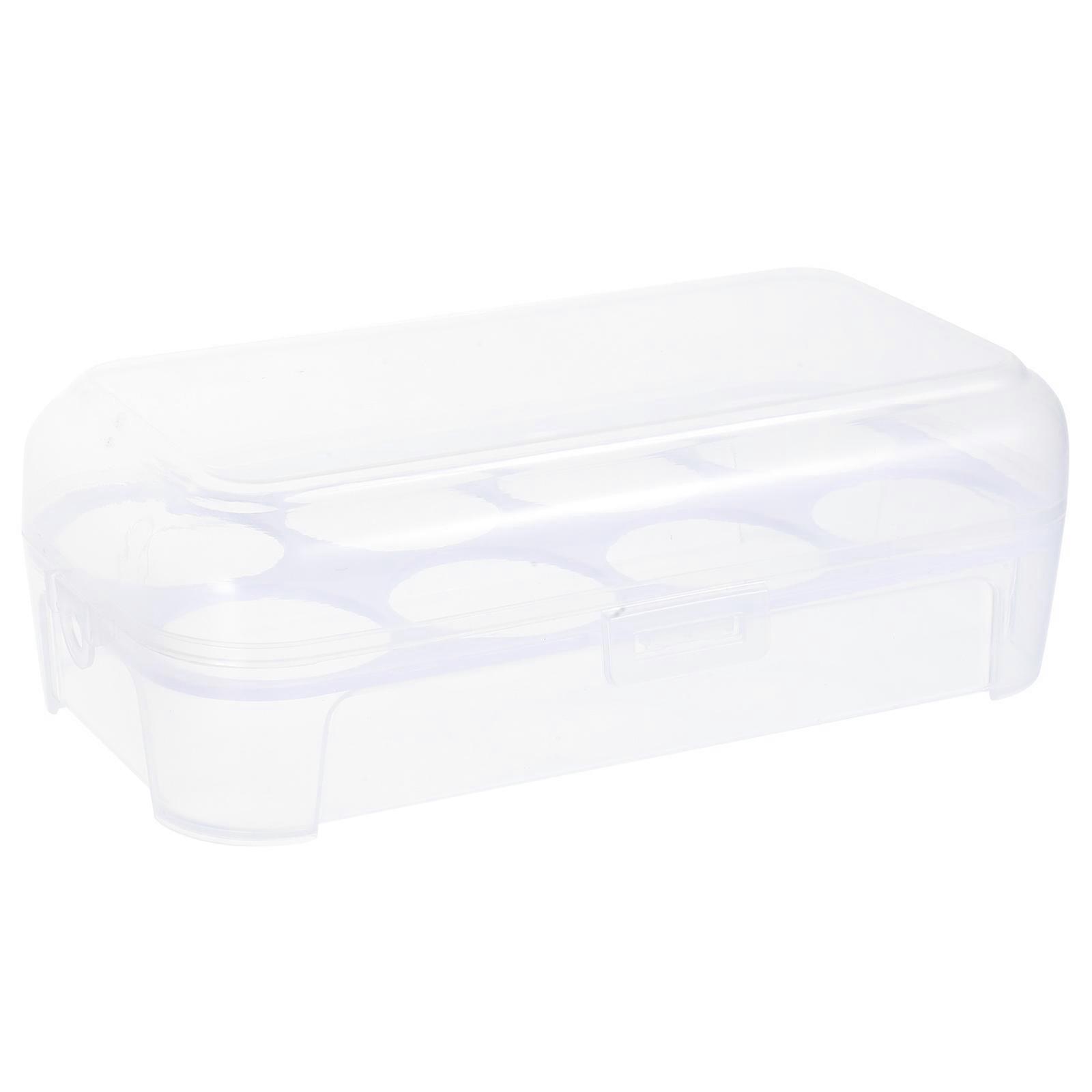 Egg Storage Box for Refrigerator with Lock Design 8 Eggs Holder White
