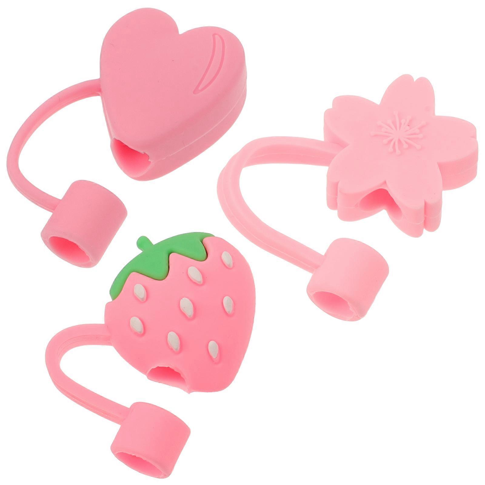Straw Cap Silicone for Covering 3Pcs Dust-Proof Straw Cover Drinking Plug Set