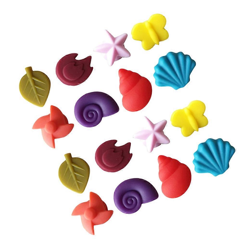 Assorted Color Wine Glass Marker Silicone Identifier for 16Pcs