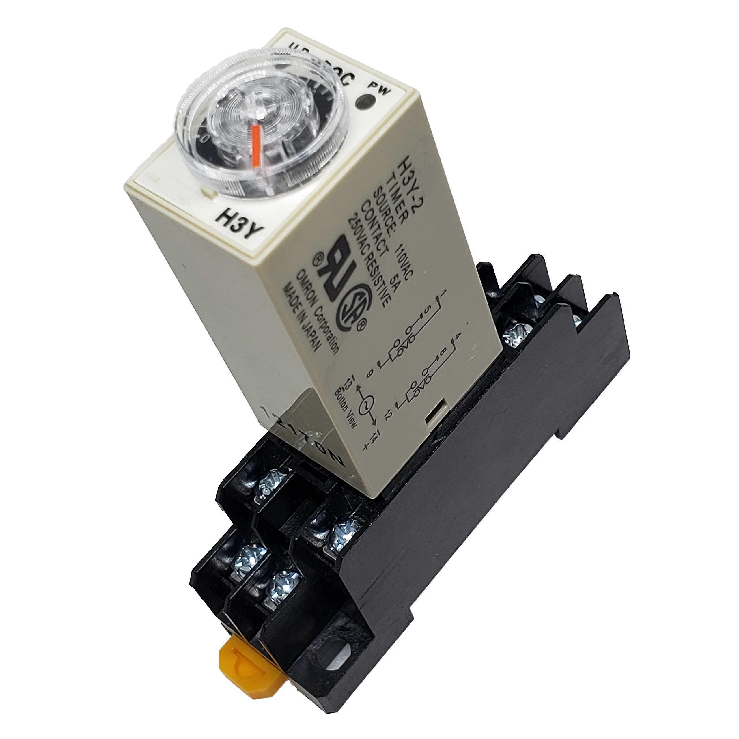 AC 110V Time Delay Relay H3Y2 060s DPDT with Socket Adjustable Industrial Timer