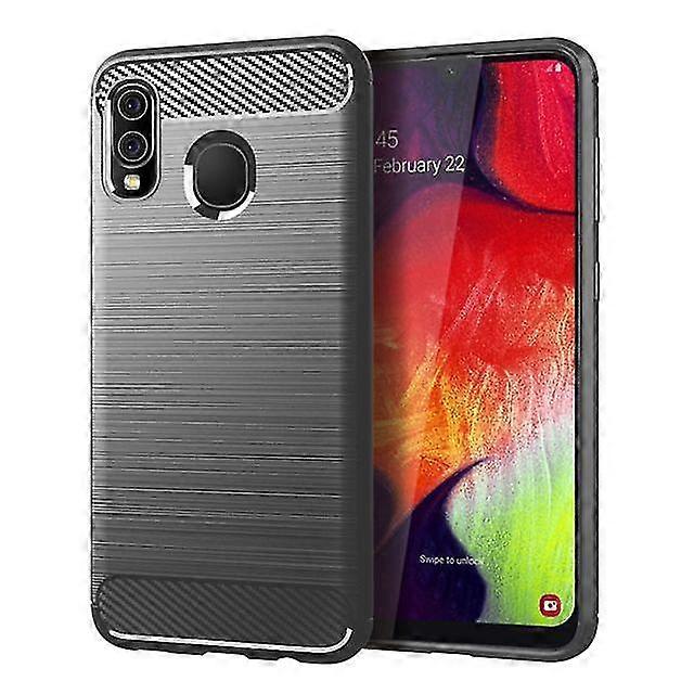 Durable Soft Protective Shell Case for Samsung Galaxy A20 - Gray 25-26