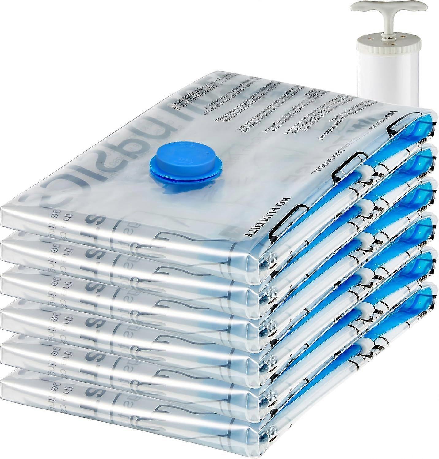 Vacuum Compression Space Saving Storage Bags with Hand Pump for Clothes Packing,