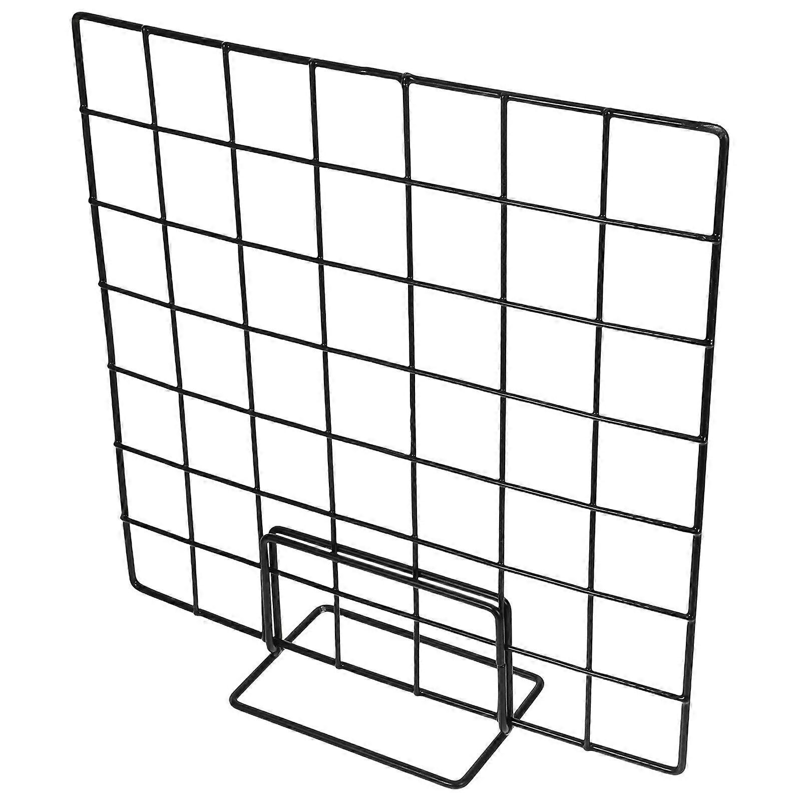 Black Grid Photo Display Stand Desktop Rack for Home Use