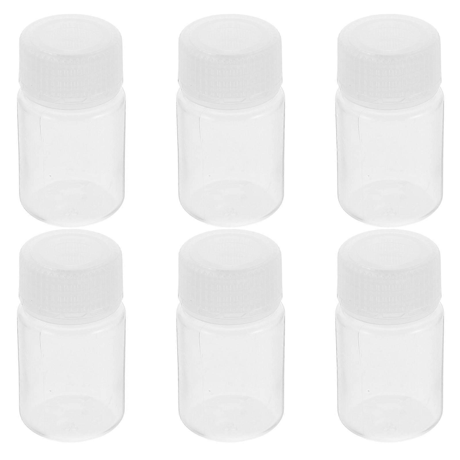6pcs Chemical Reagent Bottles Small Sample Containers Sealing Liquid Storage Containers (30ml)