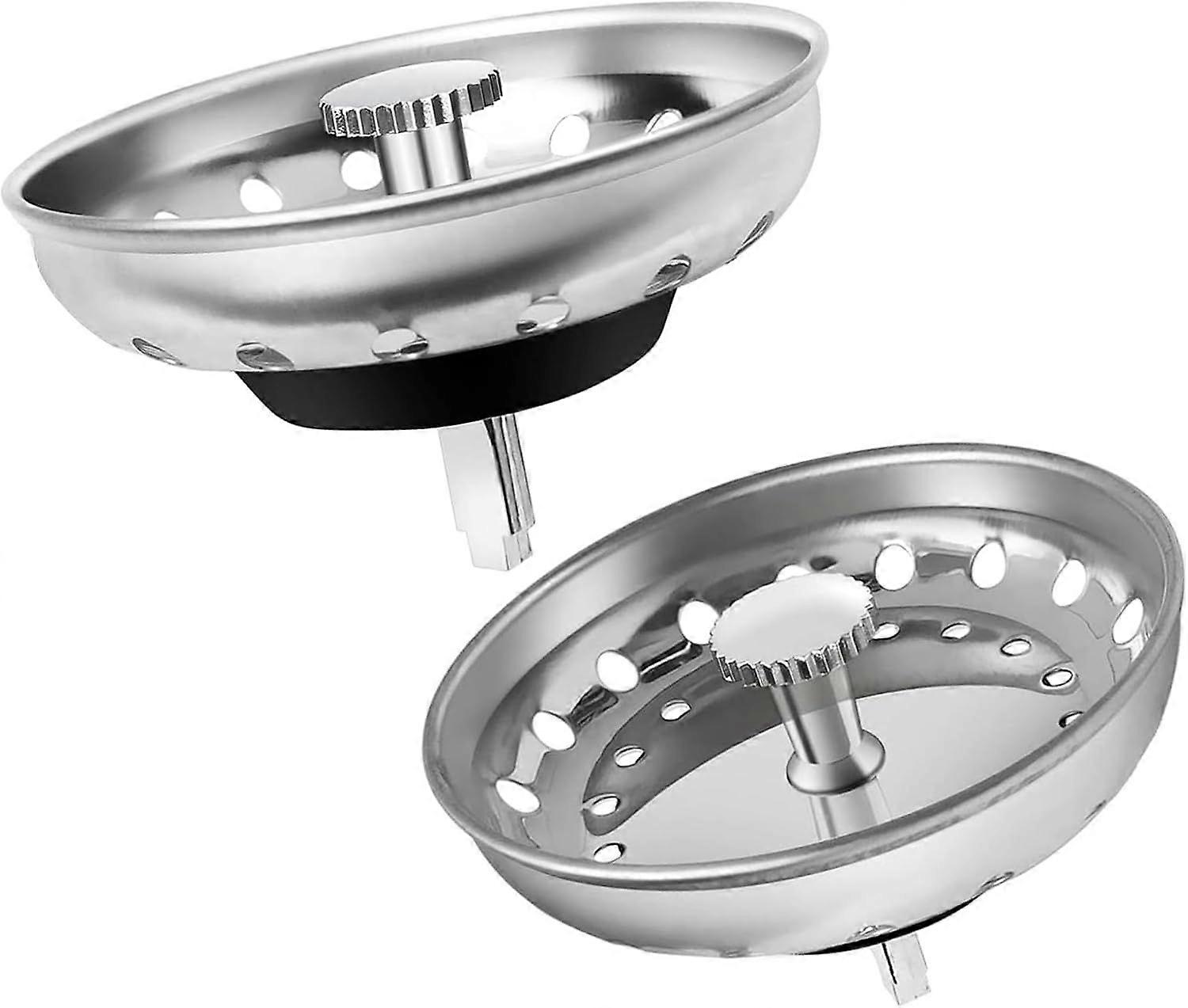 2 Pack Kitchen Sink Strainer & Stopper Combo for 3-1/2 Inch Drain, Stainless