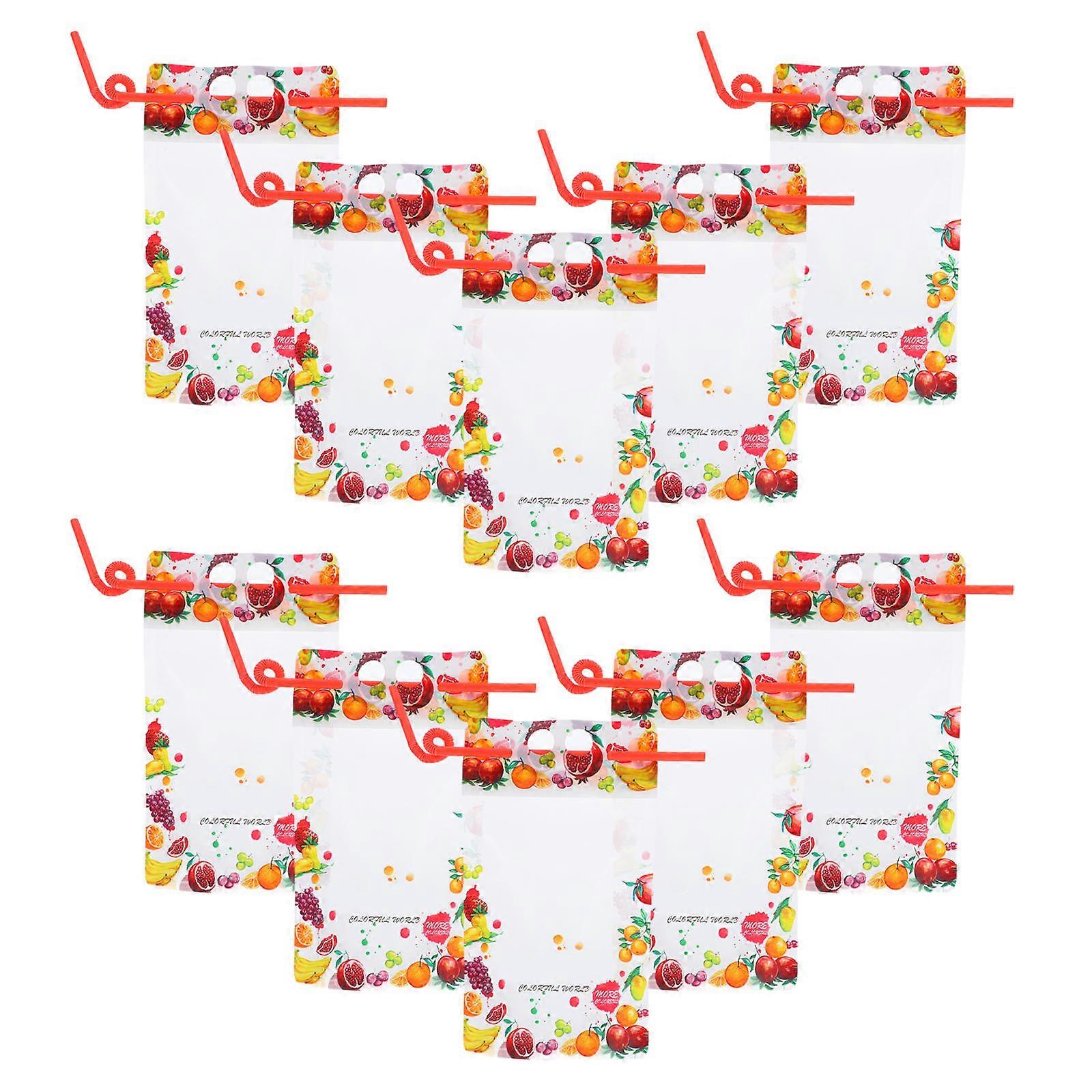 Pouch Bag For Bottle Transparent Drink Bag Portable Storage 50 Sets