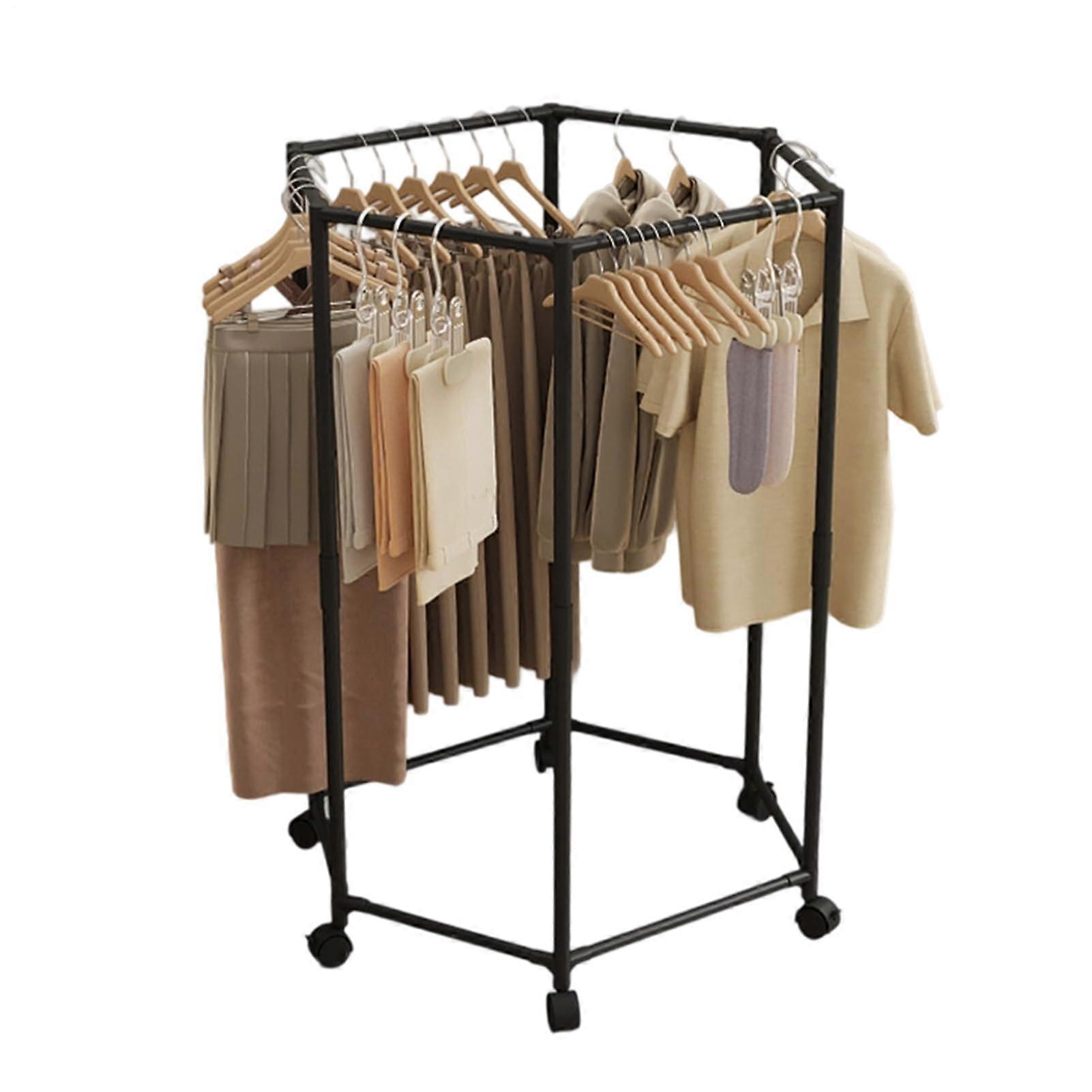 Hexagonal Clothes Drying Rack with SixDirection Hanging, Foldable Rustproof Steel for Indoor Outdoor