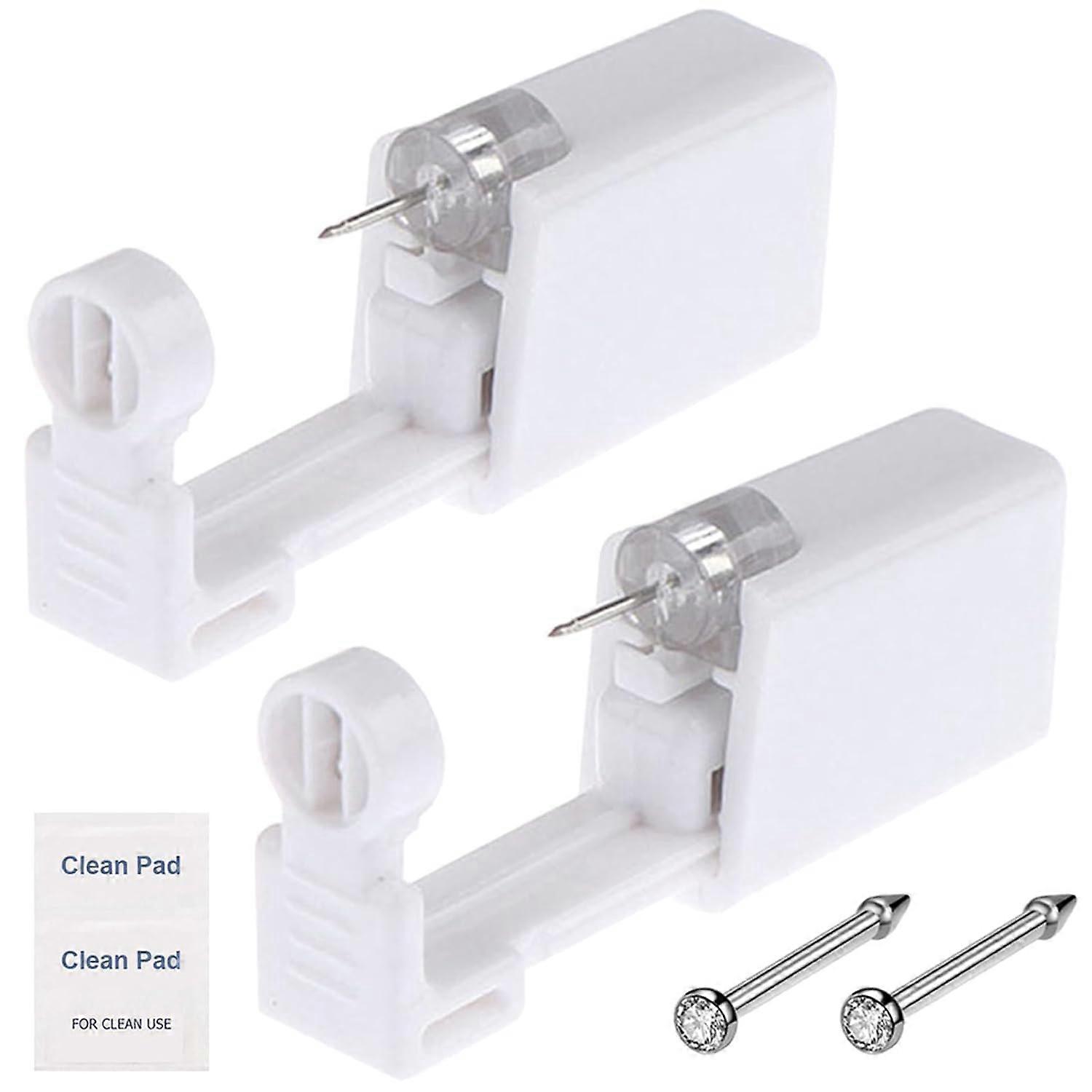 Nose Piercing Gun Kit with Preloaded Studs, SingleUse Safety Piercing Tool for Home Use (2pcs)