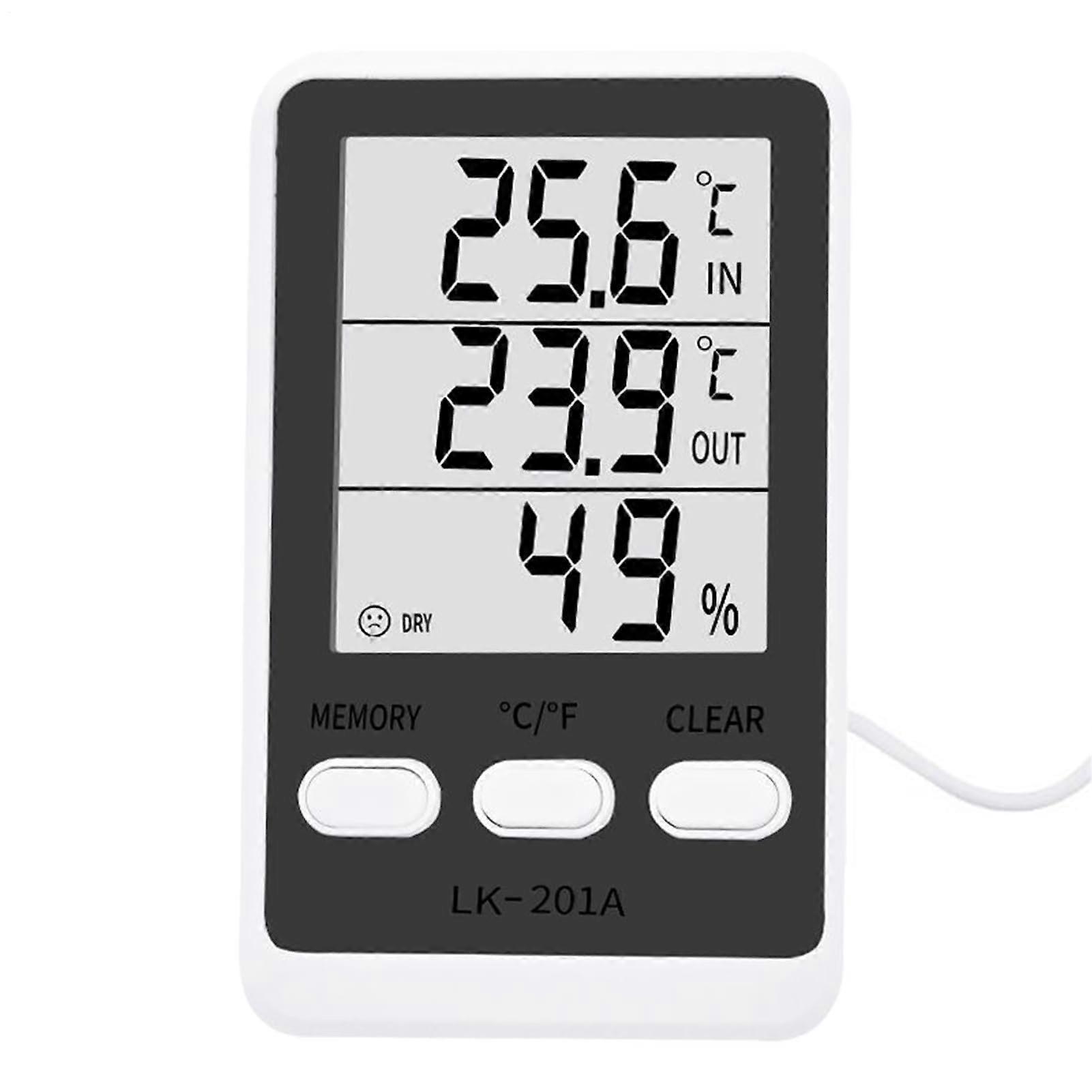 Digital Refrigerator Thermometer Waterproof Dual Probe Sensor with Large LCD for Fridge Freezer Aquarium