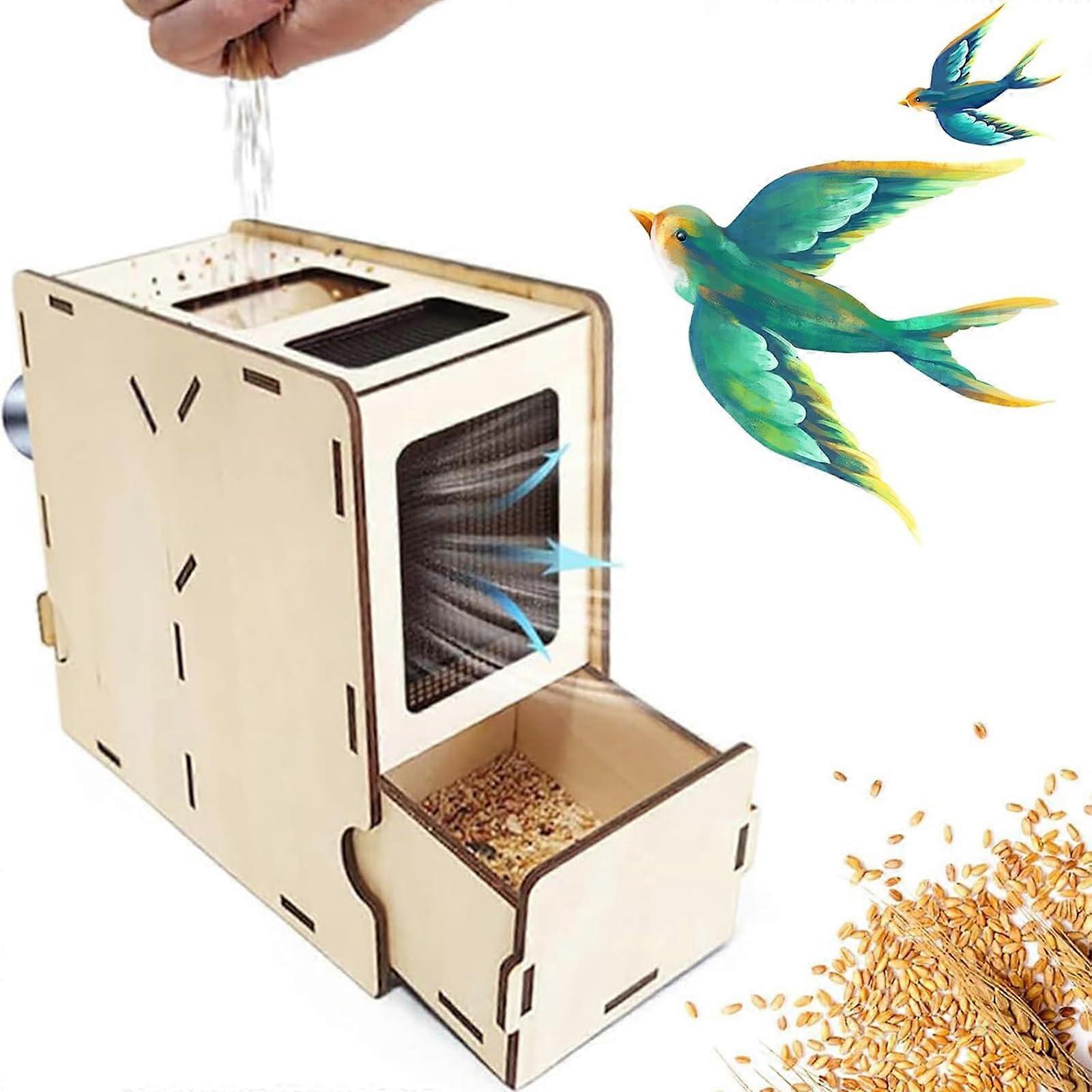 Bird Feed Cleaner with Adjustable Airflow and Dual Drawer, Efficient Seed Shell Separator for Grain Cleaning