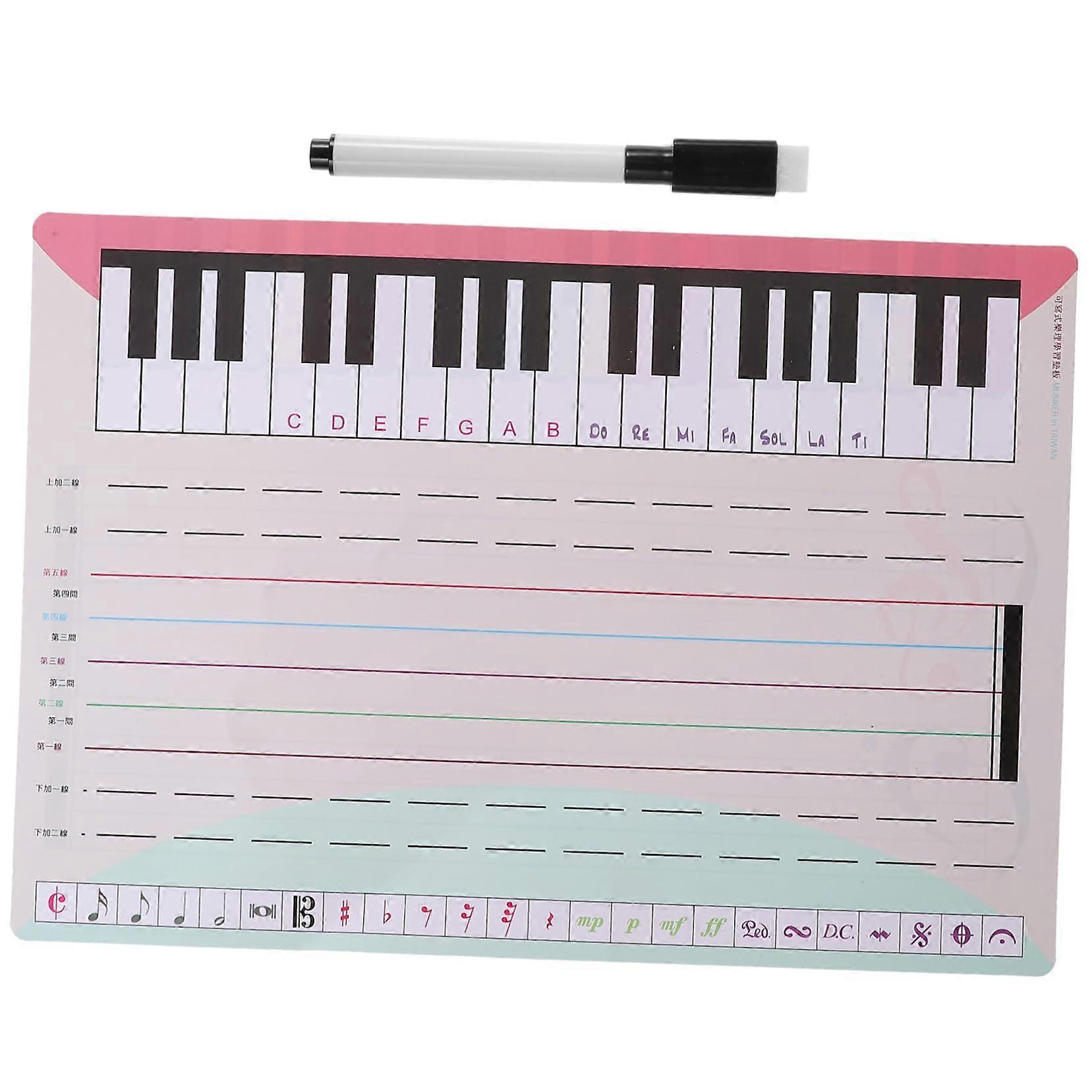 Reusable Music Whiteboard with Durable Staff Lines for Beginner Practice, Classroom or Home Use