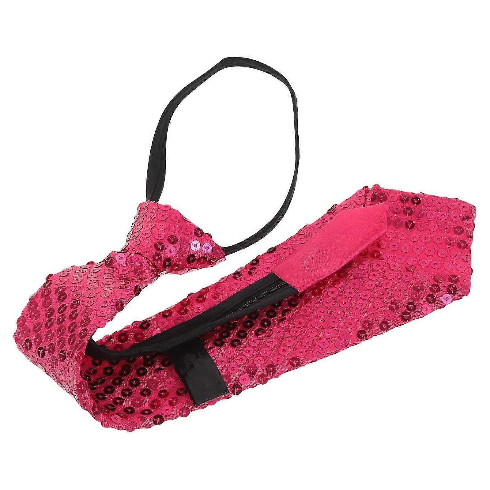 Glitter Ties For Men Rosy Sequin Tie Costume Dance Stage Performance 1Pack