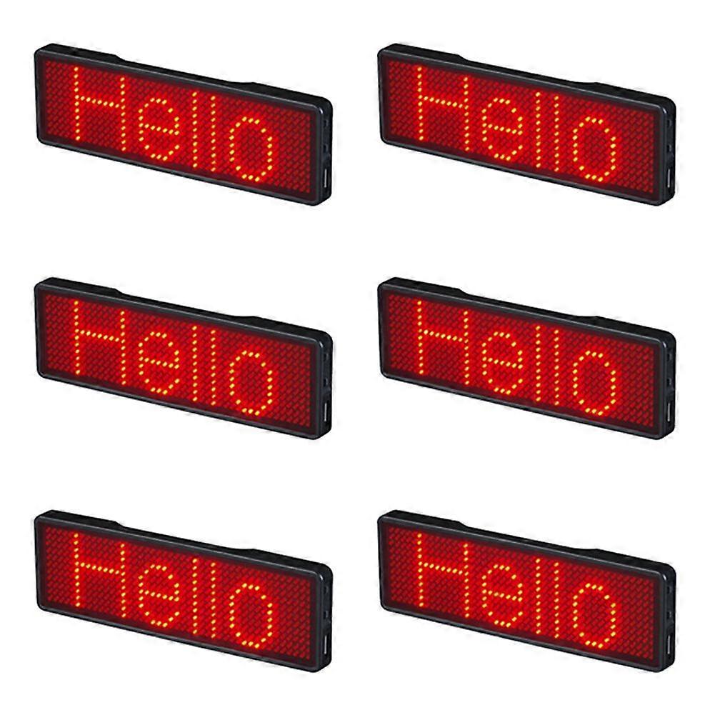 6X Bluetooth LED Name Badge Rechargeable Light Sign DIY Programmable Scrolling Message Board Display LED,Type 2