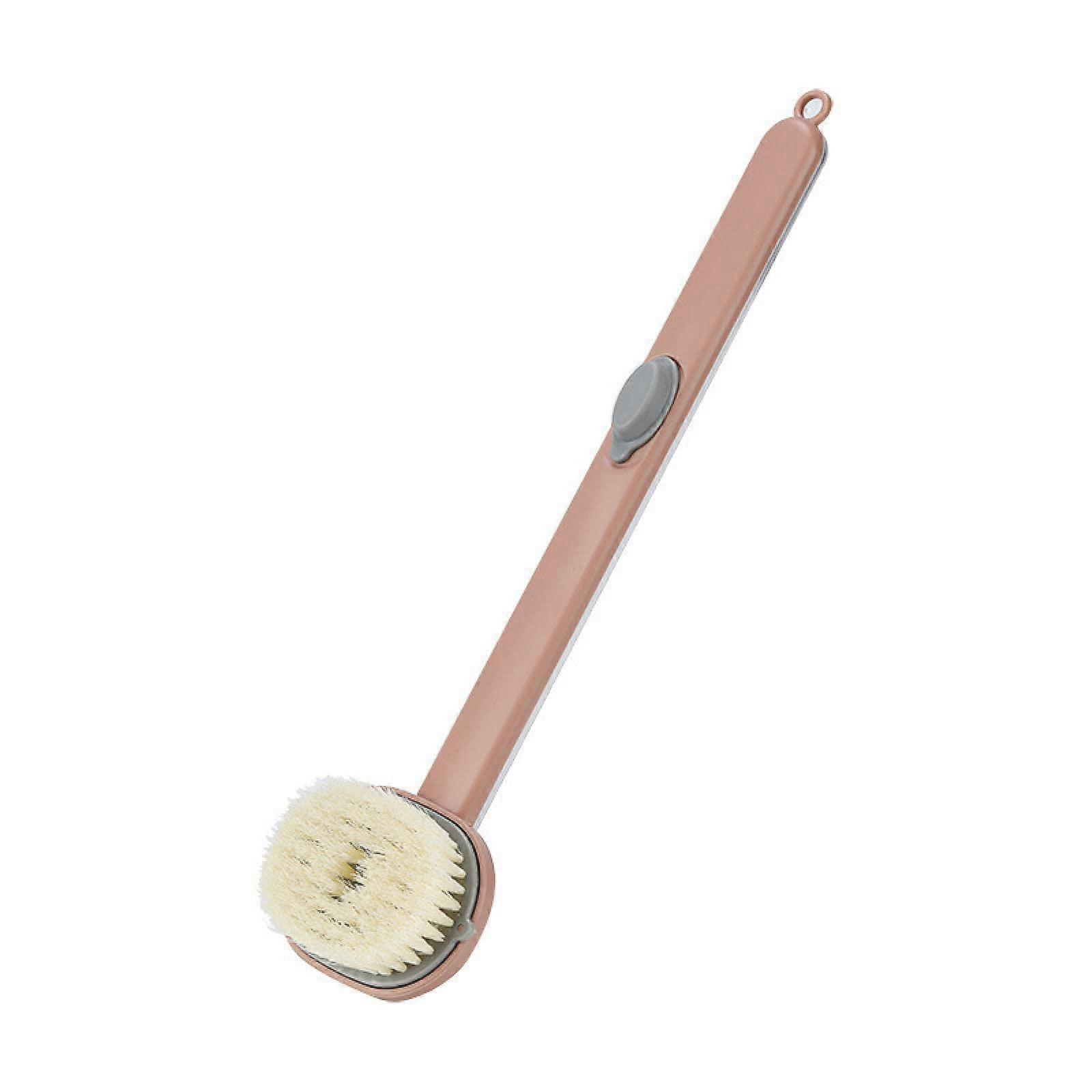Back Scrubber Bath Brush with Long Handle Soft Bristles Ergonomic Grip for Shower Back Pink