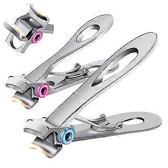 2 Pcs Nail Clippers, Stainless Steel Nail Clippers Trymer Nail Clippers Powder Blue Quick Trim Nails