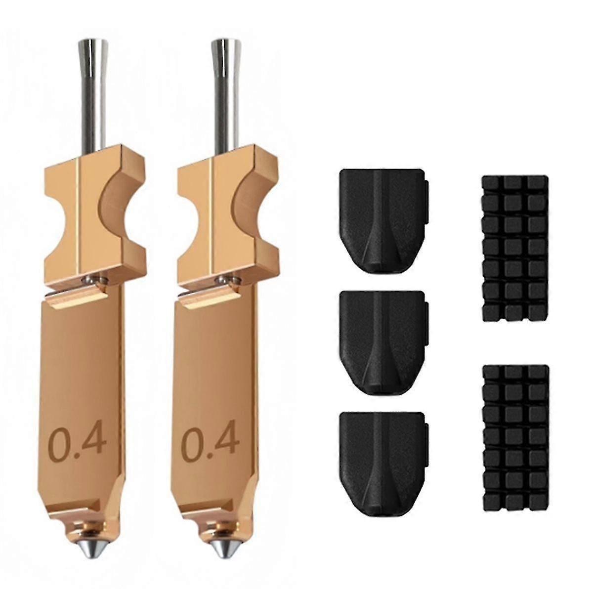 2Pcs 0.4MM Nozzle Kit for AD5X 3D Printer Hotend Heating Block Component W/3xSilicone Socks+2xNozzl