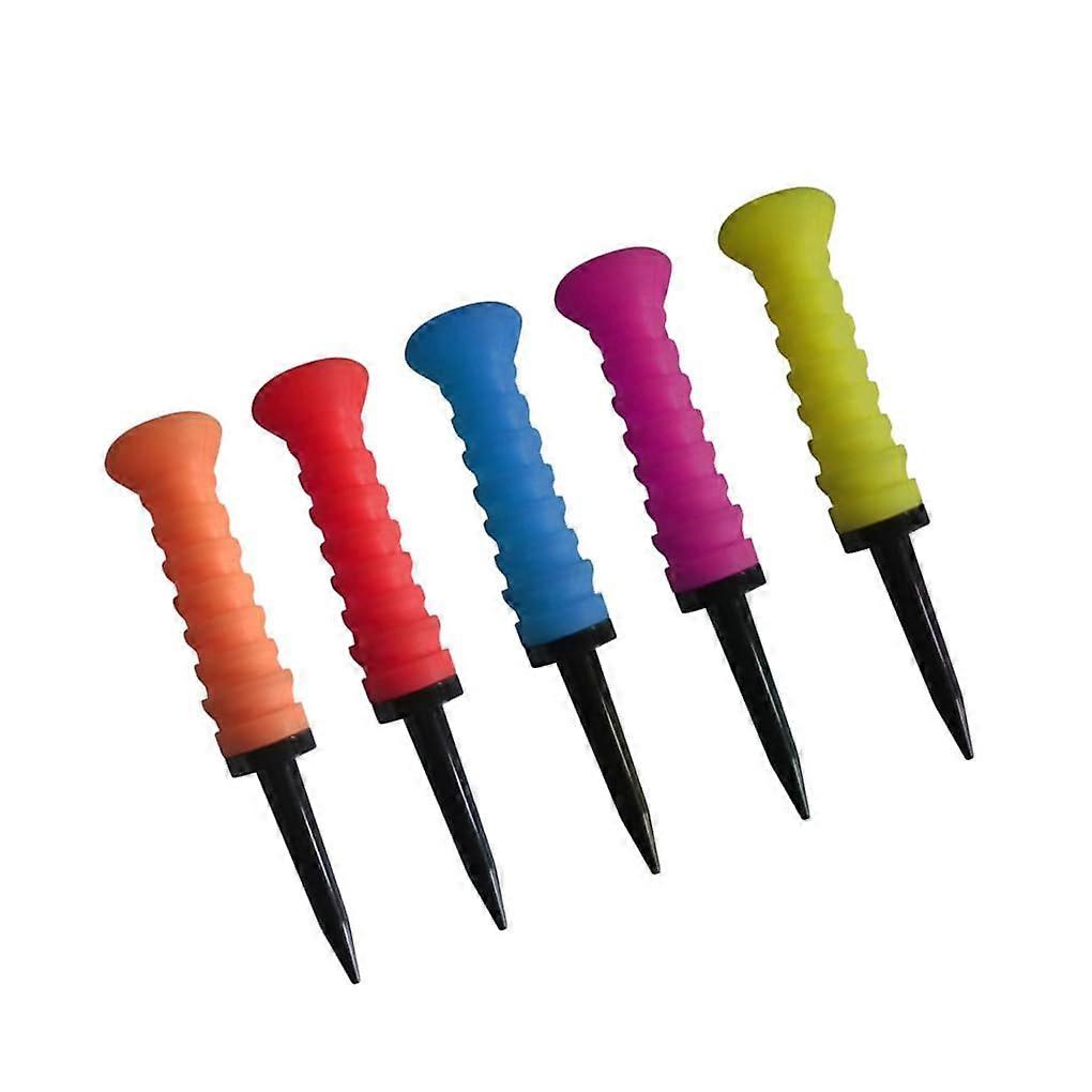 5pcs Elastic Golf Tees Durable Reusable Low Resistance Plastic Environmentally Friendly