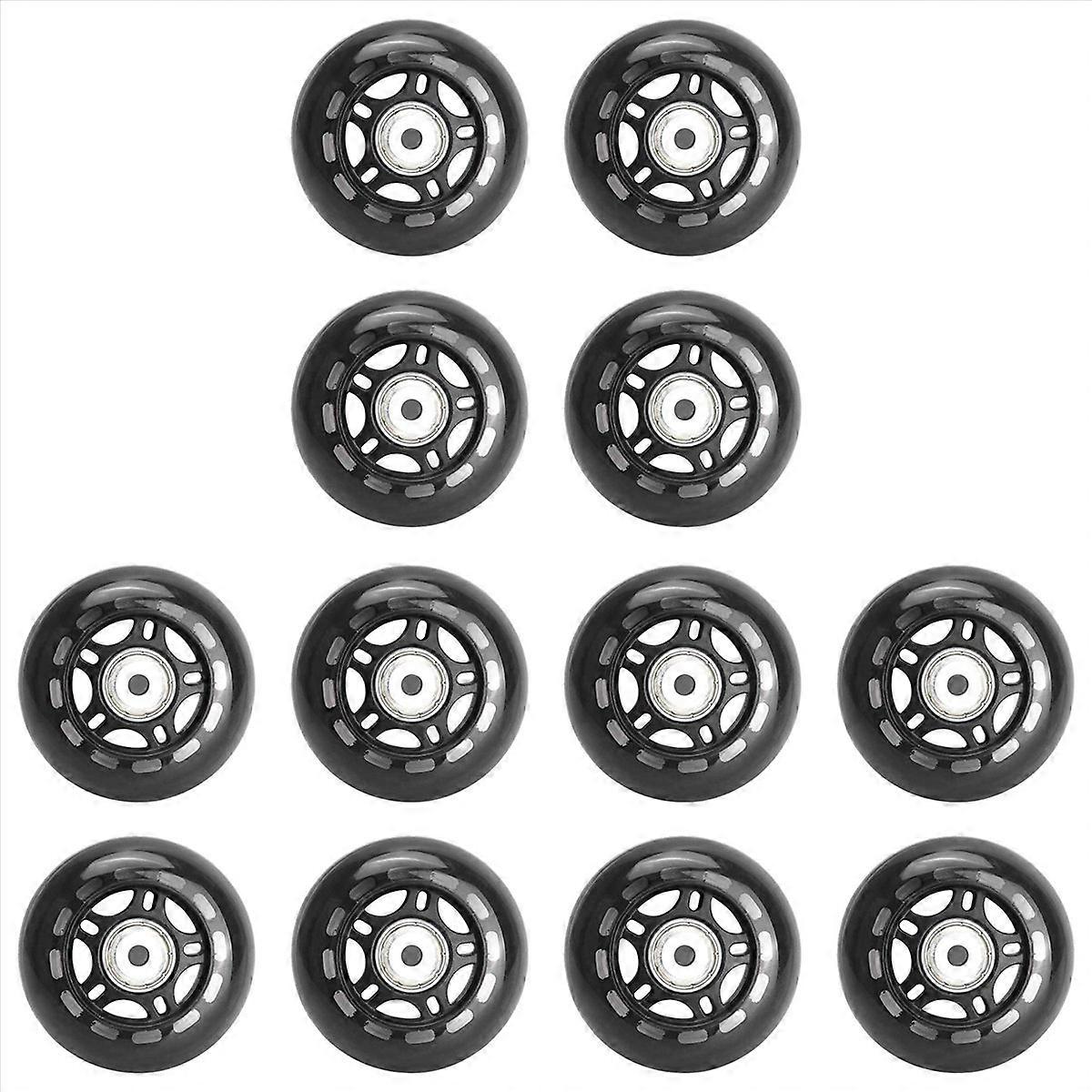 4 Pack Inline Skate Wheels Indoor/Outdoor with Bearings 70mm,Black