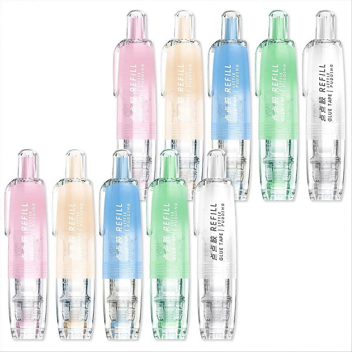 10 Pack Retractable Double Sided Tape Runner, 0.23 Inch x 16.40 Ft