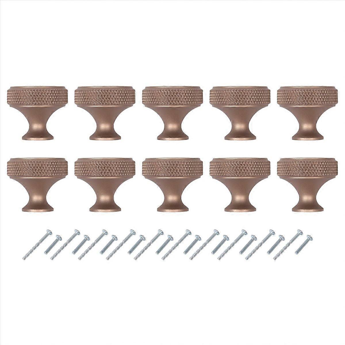 Knurled Dresser Knobs Cabinet Hardware Aluminum Knobs Copper Color