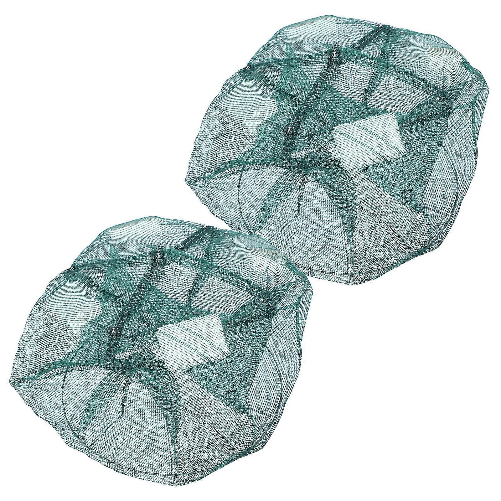 Yellow Eel Cage Trap for Catching Loach and Crawfish 2Pcs Portable Set