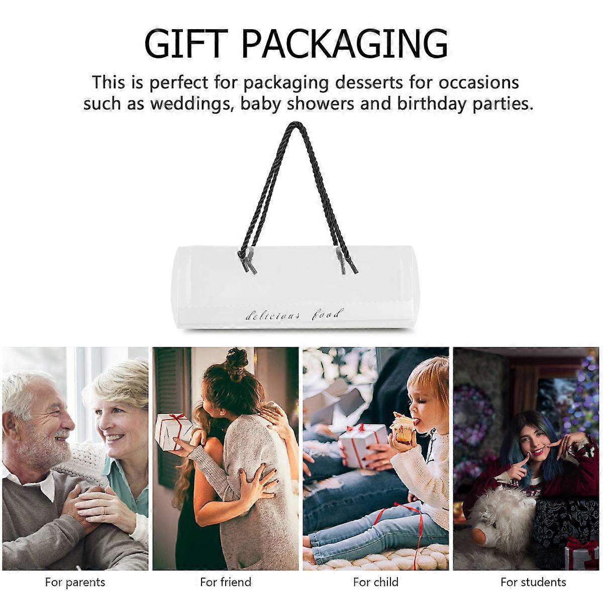 Cake Container Food Packing Boxes for Storage Use 10Pcs Black Cake Box