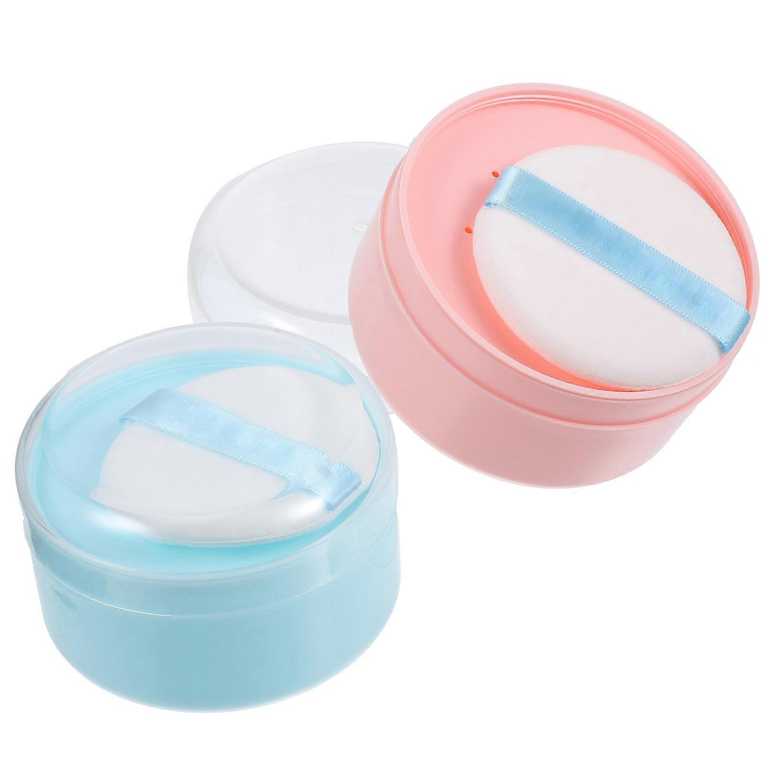 Puff Box for Storage Use 2Pcs Assorted Color with Container
