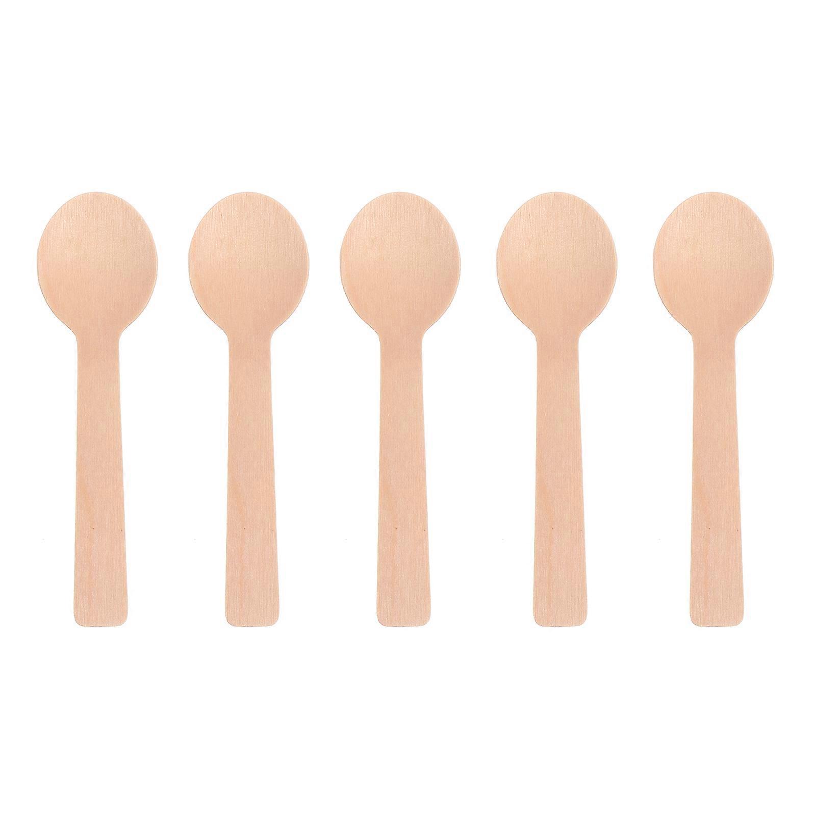 Dessert Wooden for Use 100Pcs Eco-Friendly Set