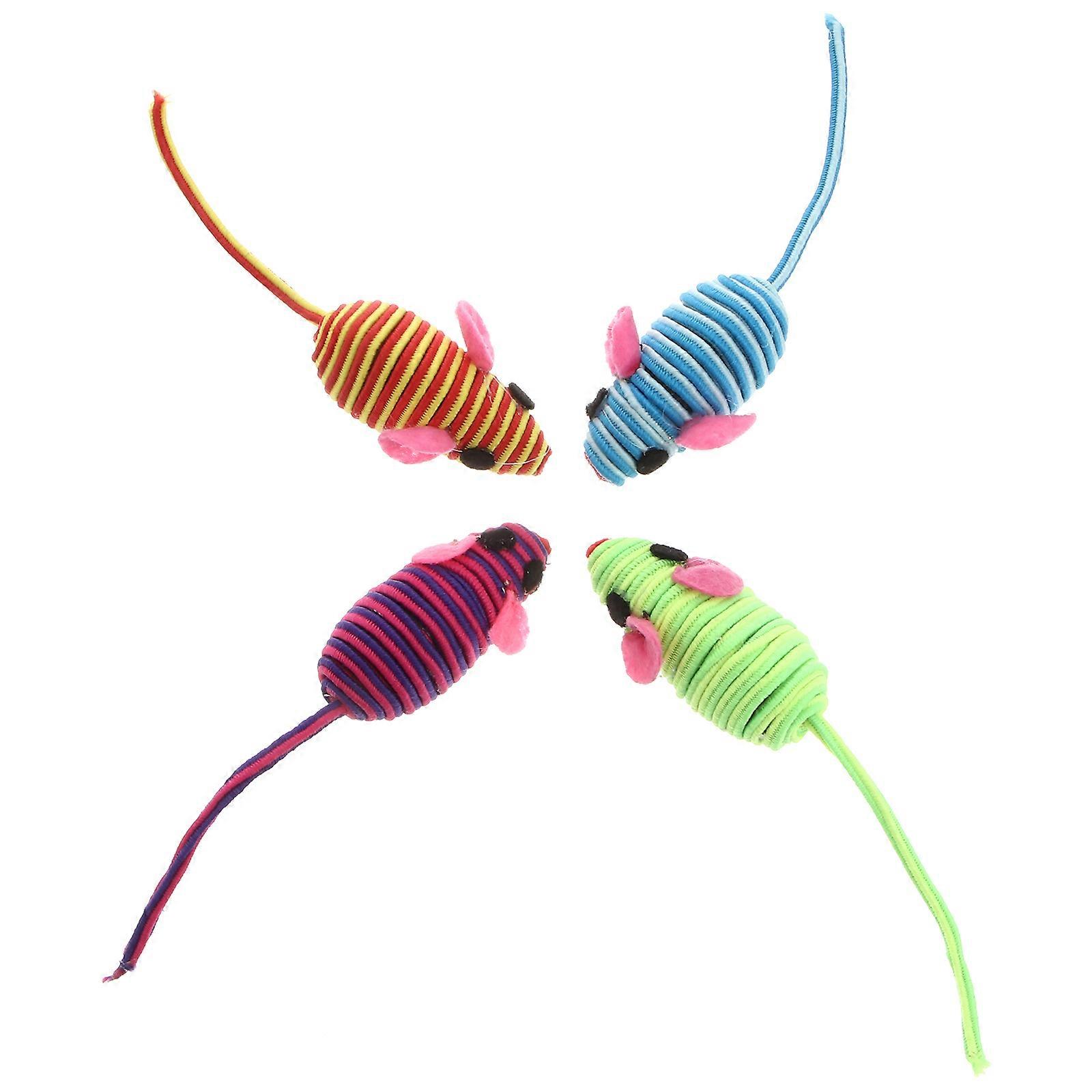 Elastic Rope Mouse Toy for Cat with 12Pcs Assorted Color Playing Props