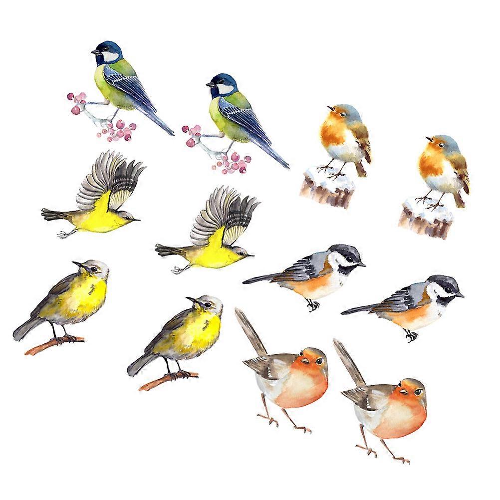 Static Window Cling Birds PVC Anti-Collision Window Decals 12Pcs Set
