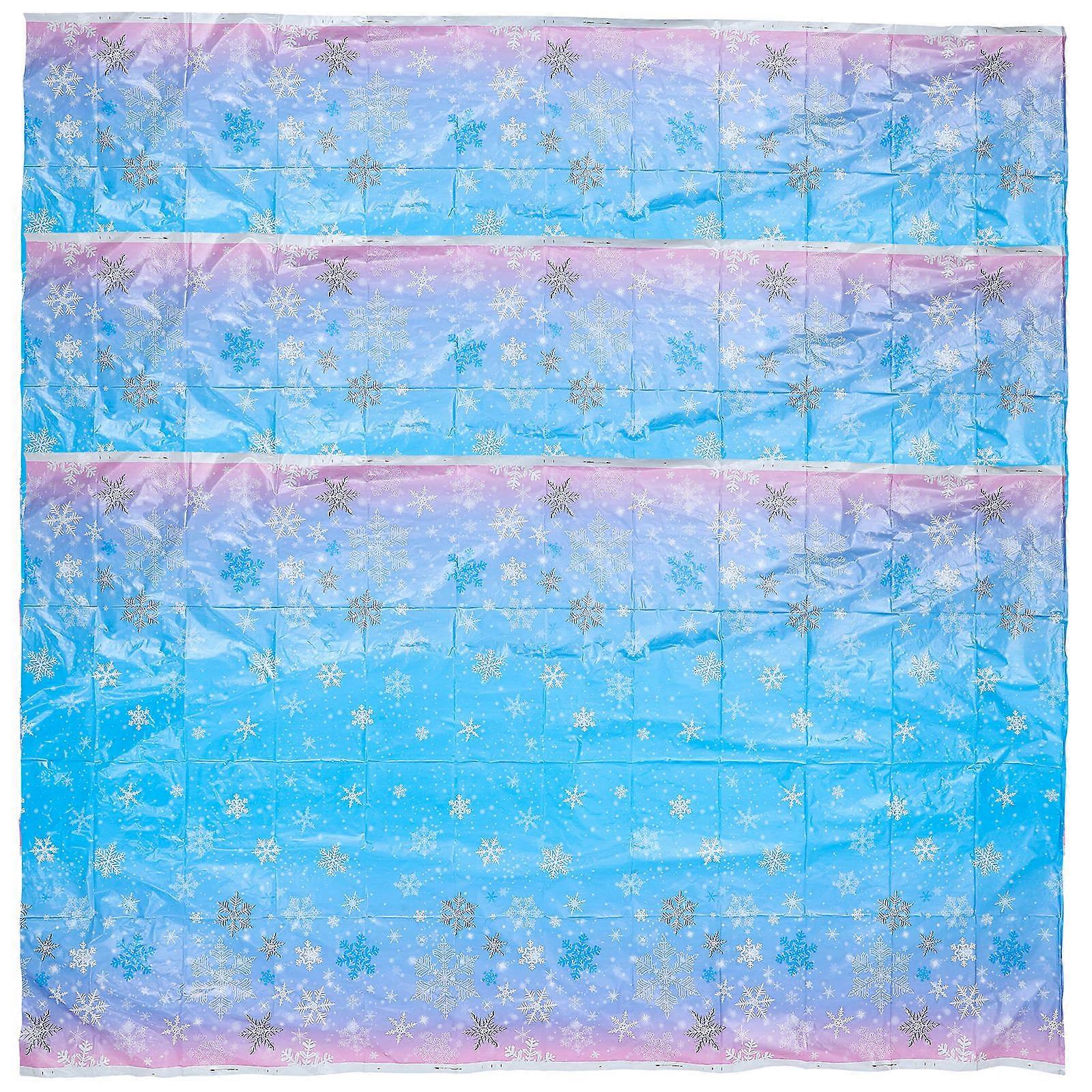 Snowflake Tablecloth Party Table Cover for Festive Use 3Pcs Set