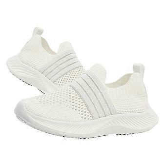 Peuterschoenen, Kinderschoenen voor hardlopen, Lichtgewicht, ademende sportschoenen met veters, Atletische sneakers voor kinderen, Jongensschoenen, Wit, Maat 10-11