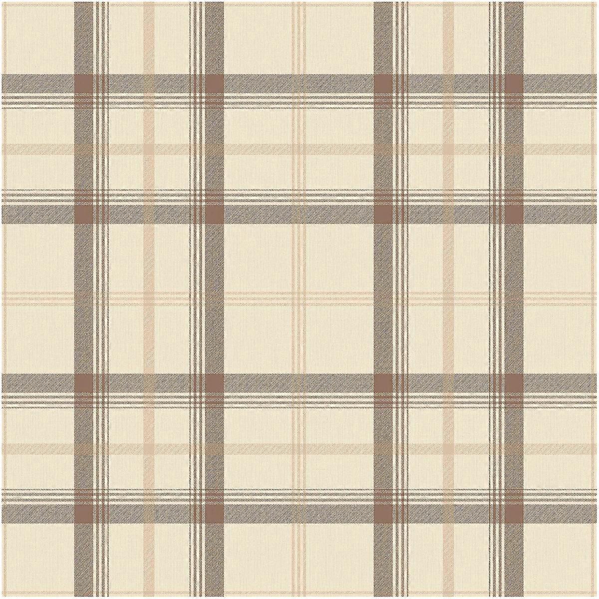 Beige/Brown Tartan Wallpaper