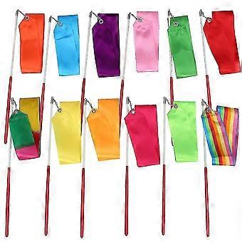12pcs 2 metri arte ritmica ginnastica nastro con bastone bambini ballerini Streamers Riband Rod per la ginnastica