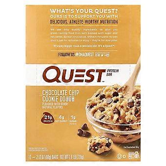 Quest Nutrition, Protein Bar, Chocolate Chip Cookie Dough, 12 Bars, 2.12 oz (60 g) Each