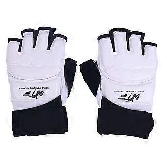 Conjunto de proteção para artes marciais, luvas leves com tornozeleiras acolchoadas para boxe e taekwondo, em malha respirável com absorção de impacto.