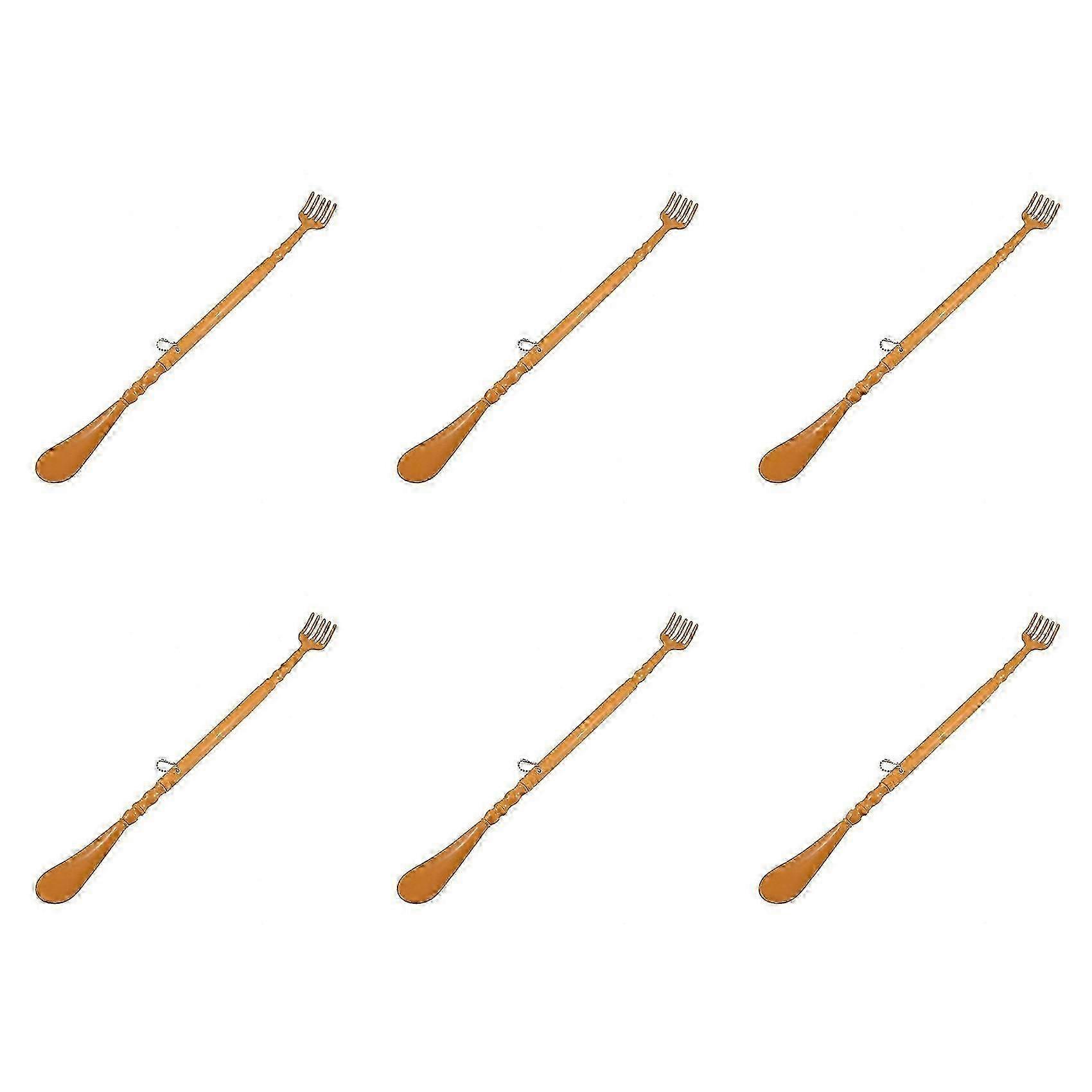 6X Brown Plastic Handle Back Scratch Helper Massager 48 cm