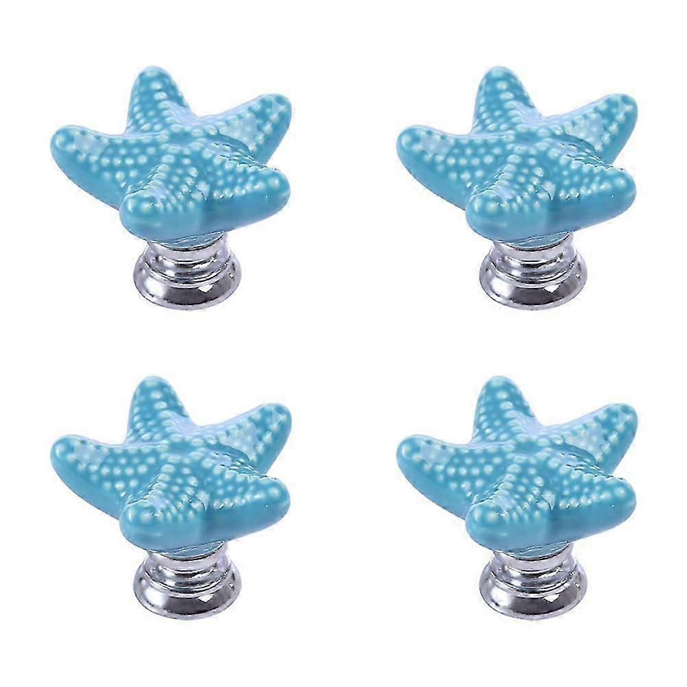 12Pcs Blue Door Knobs Ceramic Handle for Wardrobe and Drawer Use