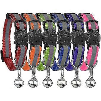 Reflective Cat Collars with Bells, Quick Release Breakaway Design, Adjustable 19-32cm