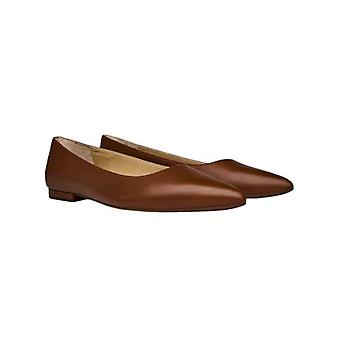 Ralph Lauren dames ballerina's van leer met spitse neus
