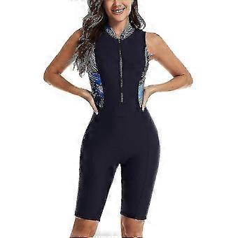 Women's One Piece Swimsuit Long Sleeve Rash Guard Ladies Wetsuit Athletic Swimsuit Surfing Diving Zip Front Swimwear Swimming Costume