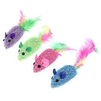 10pcs Cat Color Tail Mouse Cat Lifelike Little Mouse Random Color Funny Cat Toy Pet Supplies
