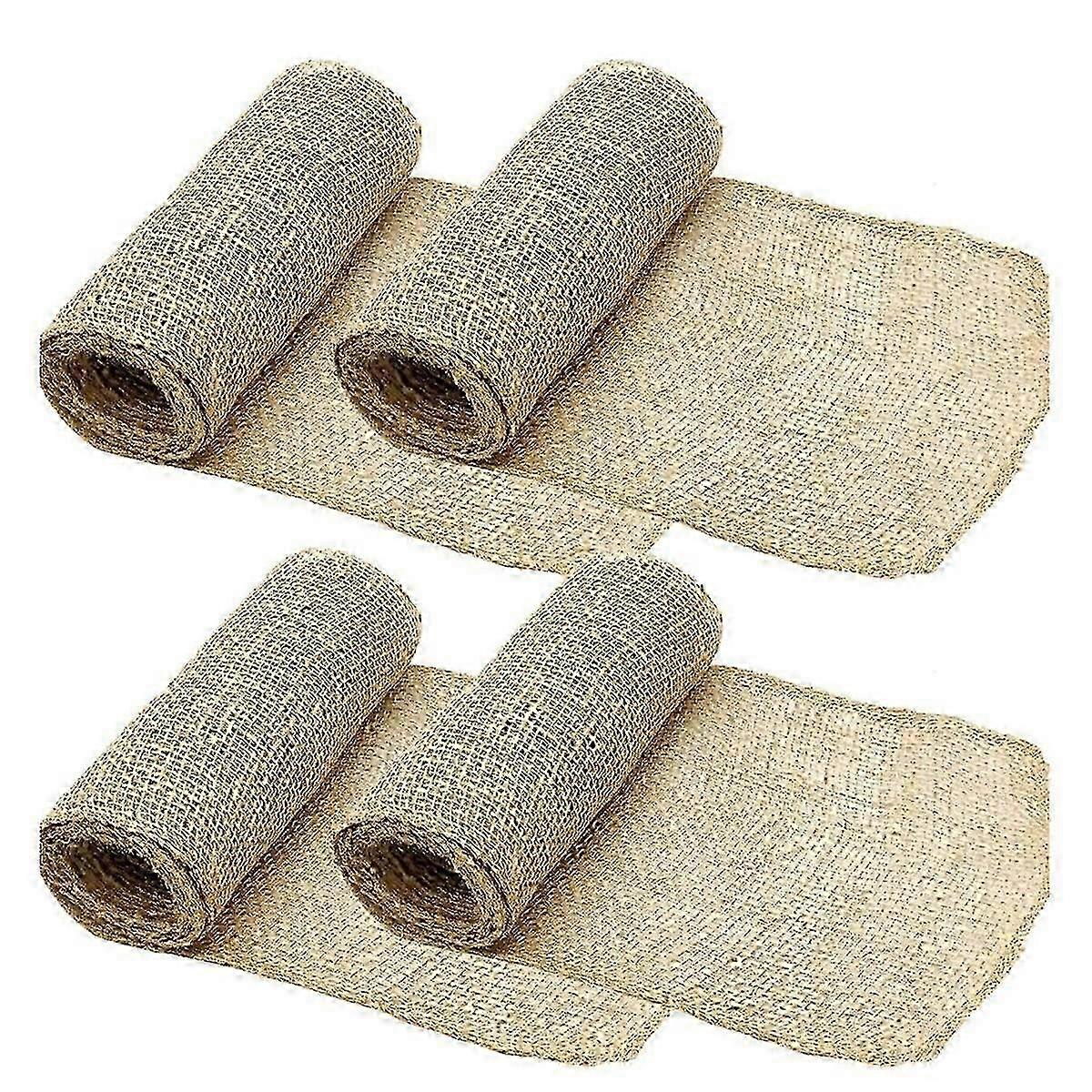 6 Rolls Natural Burlap Tree Wrap, Tree Trunk Protector 20x450cm