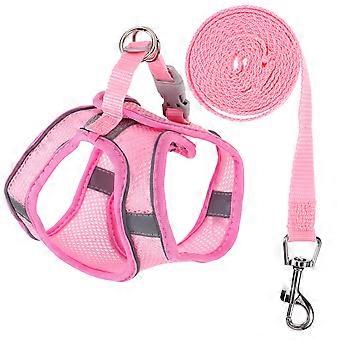 Breathable Pet Harness with Leash for Dog Training 1Set Pink
