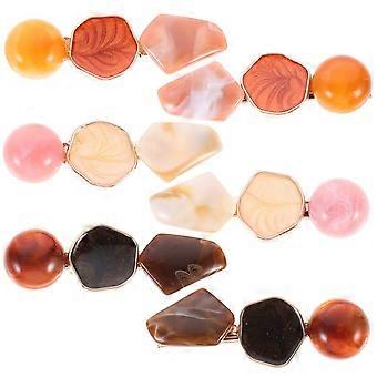 Lot de 6 pinces à cheveux géométriques effet marbre, accessoires pour cheveux