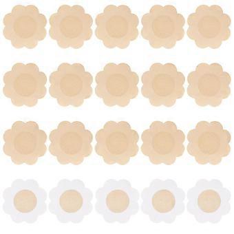 Breast Petals Invisible Nipple Covers Body Pasties 20 PC Pad Bra Lift Tape Stickers Boob Nipplecovers Skin Coverage